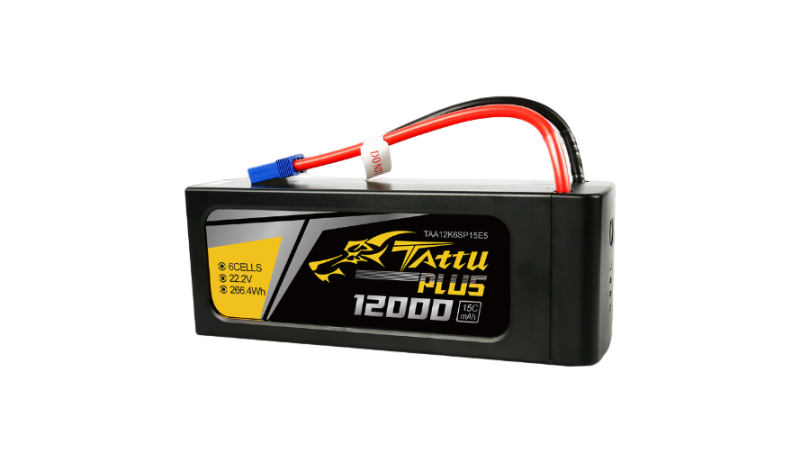 Tattu Plus 6S 12000mAh 22.2V 15C Lipo Smart Drone Battery for UAVs