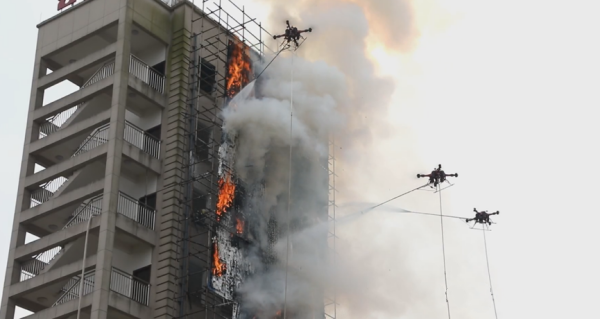 Firefighting Drones are working